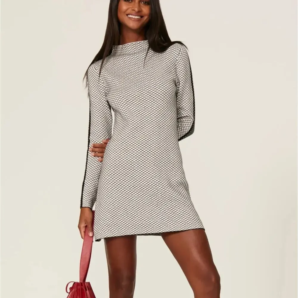 Victor Glemaud Cashmere Mod Mini Dress MEDIUM Checked Sweater Knit Designer $450 - Picture 2 of 10